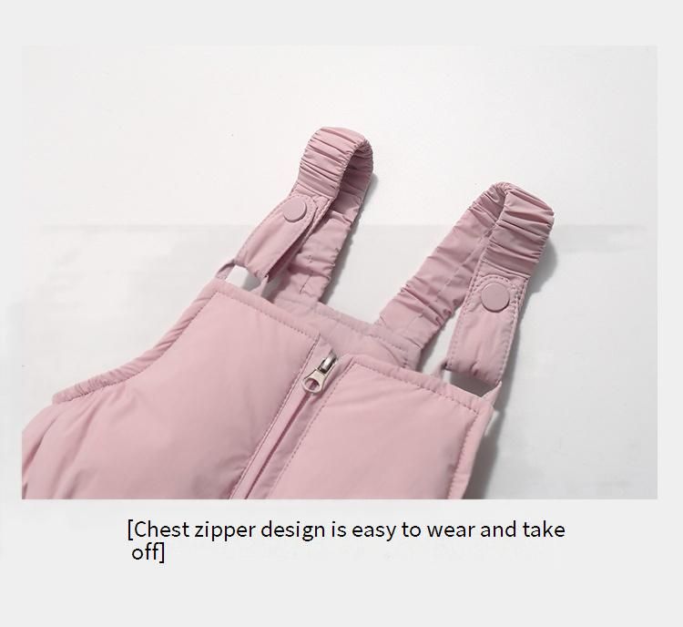 Korean Style Kids Winter Puffer Jumpsuit – Warm Detachable Overalls Set With Hood (80-110cm, 6 Colors)_voghion.com