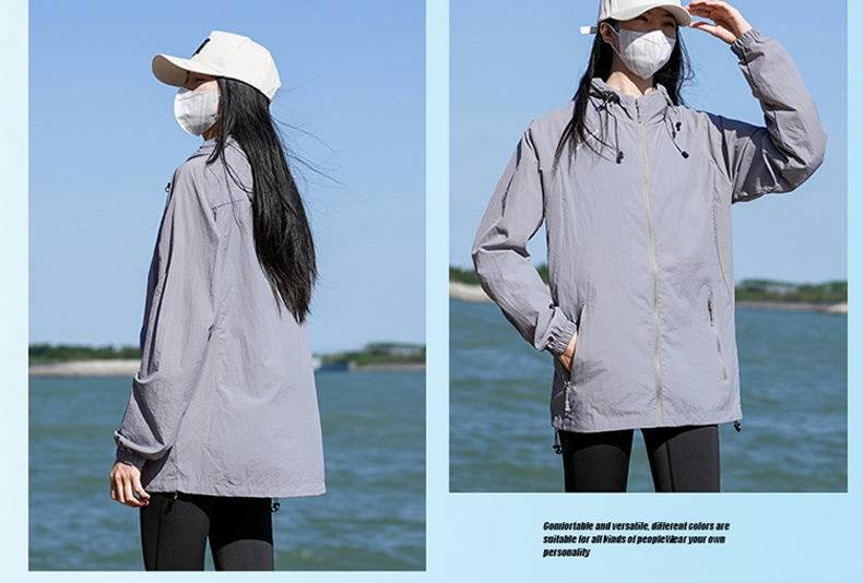 Sweat à capuche unisexe léger avec protection solaire UPF 50+ et protection UV (tailles S à 3XL) – Coupe-vent à séchage rapide pour la randonnée et la pêche_voghion.com