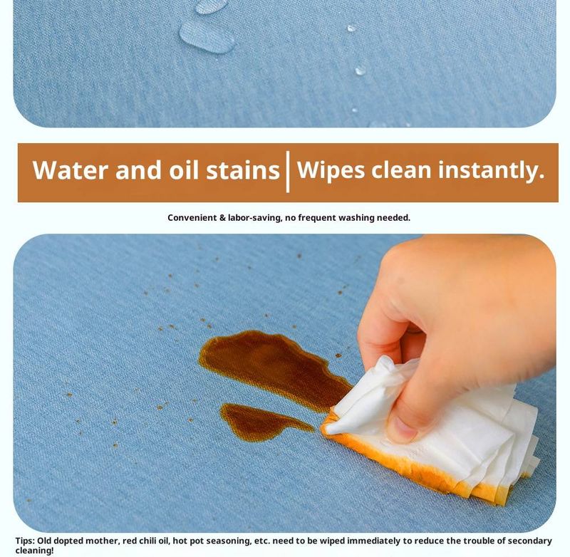 Tovaglia in lino e cotone di alta qualità: copritavolo rotondo impermeabile, resistente al calore e antimacchia per uso domestico e commerciale, stile moderno e minimalista._voghion.com