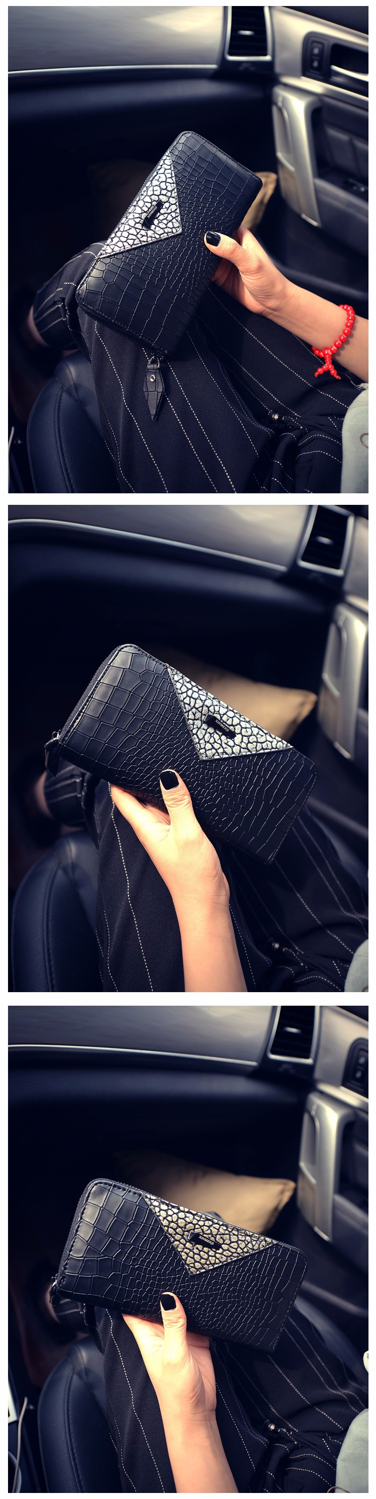 Κα θηλυκό μακρύ τμήμα του νέου φερμουάρ μόδας γυναικείο πορτοφόλι τσάντα χειρός τσάντα τηλέφωνο γυναικεία_voghion.com