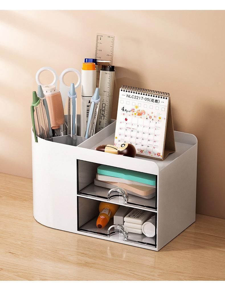 Desktop Pen Holder Storage Box Student Simple Large Capacity Multifunctional Office Modern Stationery Creative Pen Holder Pen Bucket_voghion.com