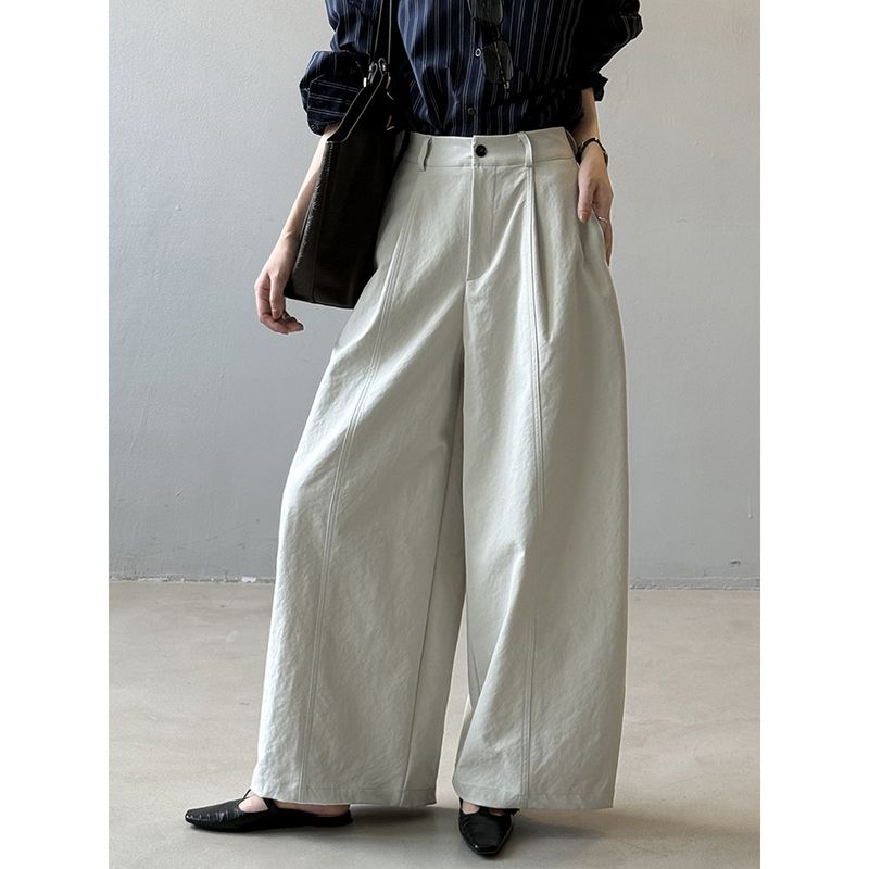 Yanshuang – Pantalon décontracté style américain pour femme, coupe ample, coupe droite, jambes larges, style décontracté, collection automne 9819_voghion.com