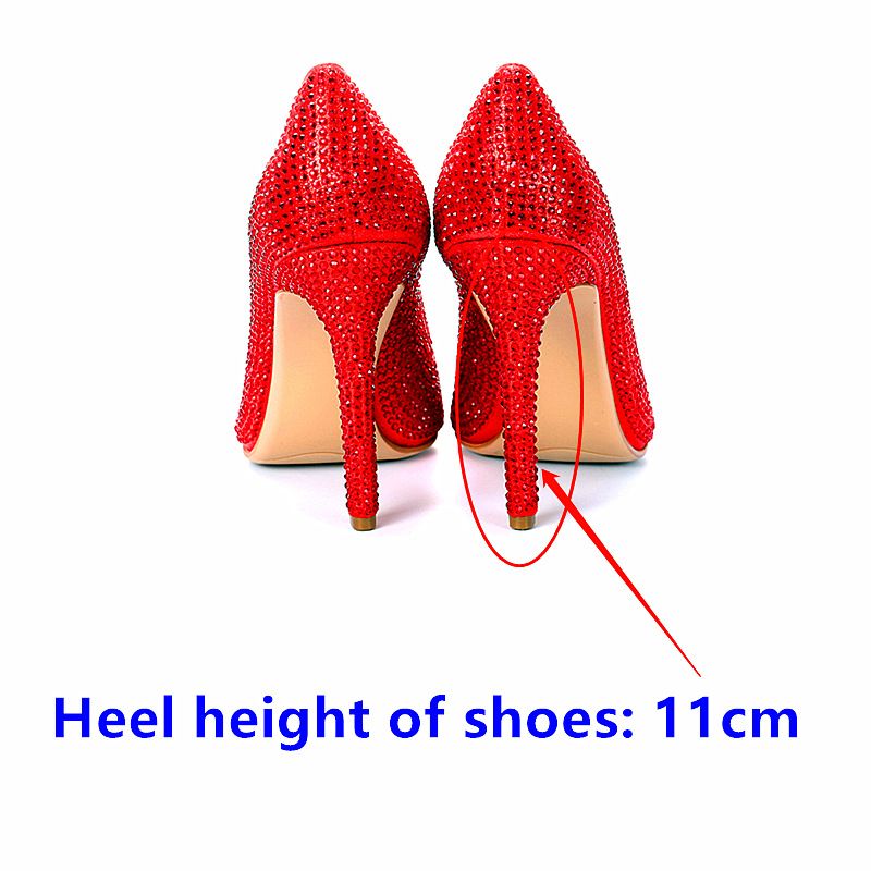 Scarpe con tacco alto da donna, piene di diamanti, borse e scarpe, abito da due pezzi, festa di nozze, borsa da sera lucida con strass_voghion.com