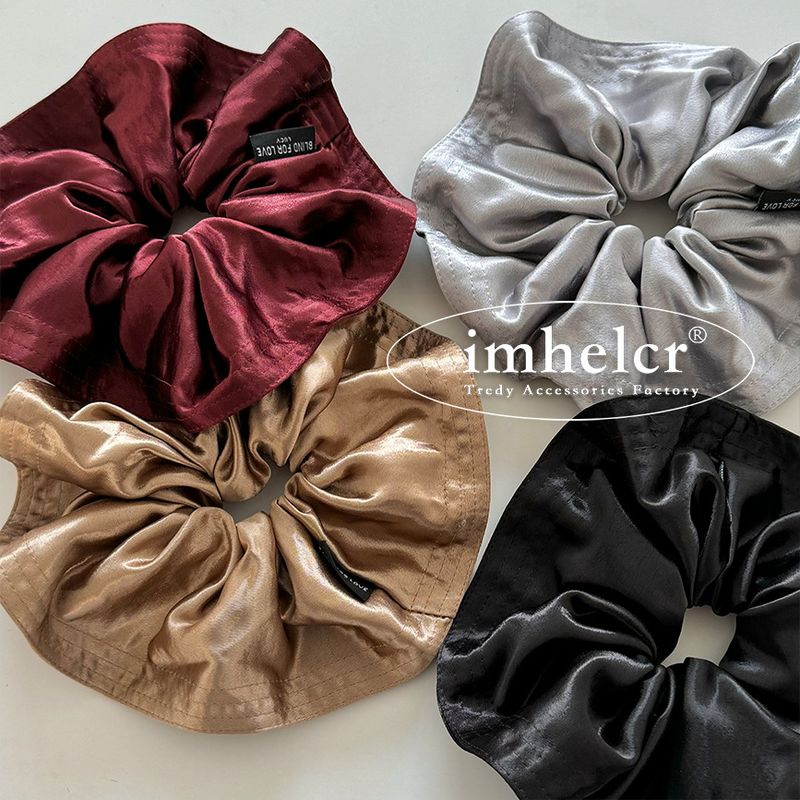 Anello per capelli giapponese e coreano Ins, grande, tinta unita, morbido, in raso, per intestino crasso, alla moda e semplice, con corda per capelli a sfera bassa e temperamento di alta qualità._voghion.com