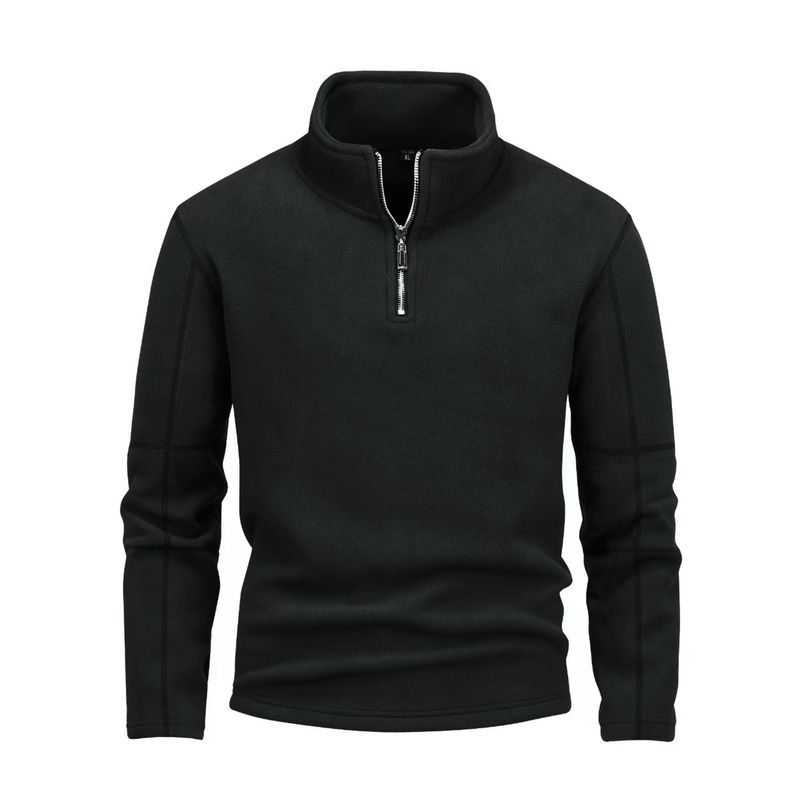 Polar double-sided comfortable fleece stand up collar jacket, half zipper cardigan, long sleeved trendy versatile 450g_voghion.com