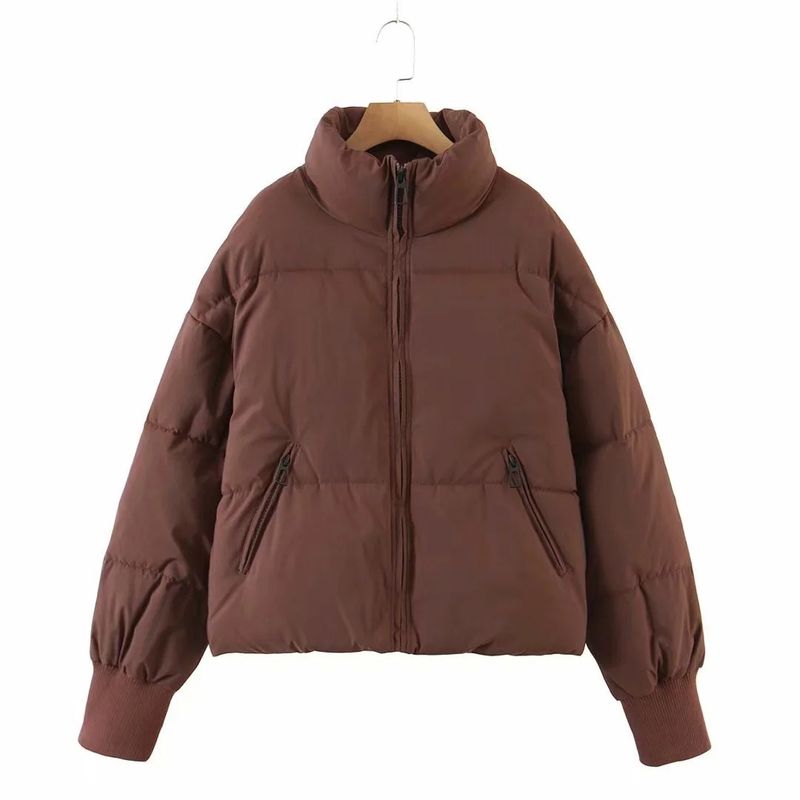 Giacca calda da donna, corta, leggera e calda, antivento e pigra_voghion.com