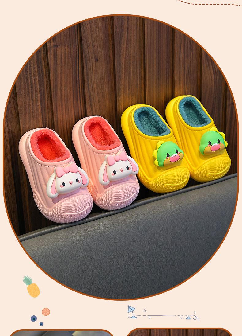 Pantofole invernali per bambini - Pantofole da casa antiscivolo, calde e foderate in pile per bambini e bambine, resistenti all'acqua e calde, pantofole unisex per bambini piccoli_voghion.com