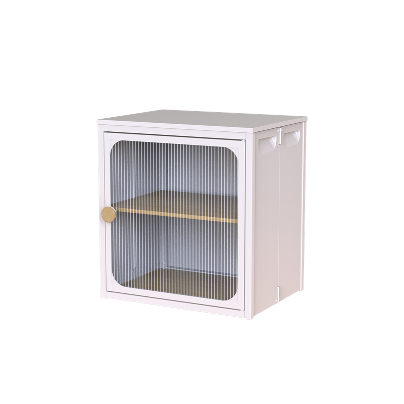 Single Sturdy & Convenient Foldable Cabinet, Durable Steel-Wood Combo With Anti-Slip Design & Quick Fold & Install, Easy To DIY Storage Container With Door, White_voghion.com