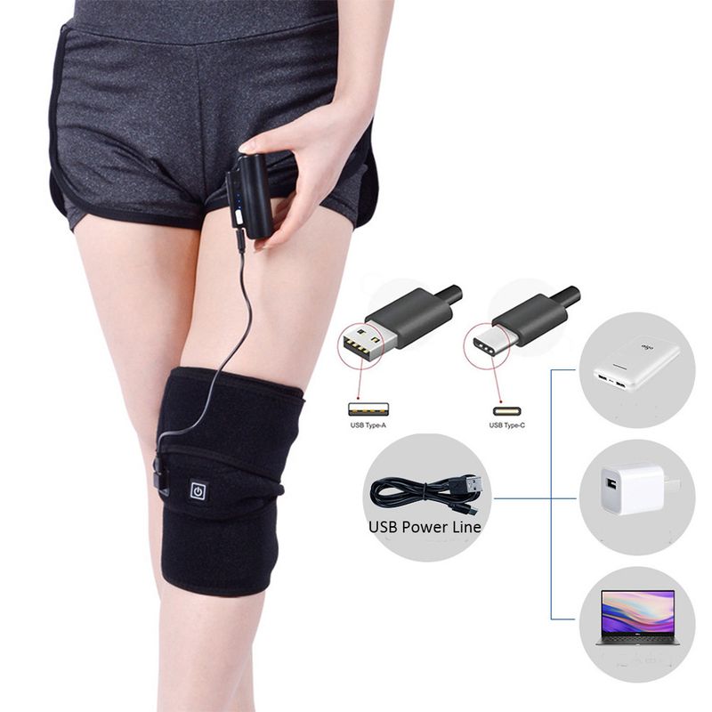 Genunchiere electrice portabile cu încălzire USB pentru a menține picioarele reci și vechi calde, compresă caldă, designul pungii de plasă pentru genunchi, se poate adăuga o pungă de gheață, o pungă de pelin_voghion.com
