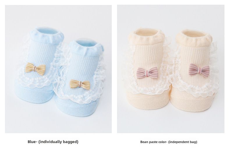 Spring and summer baby lace socks non-slip loose leg combed cotton mesh breathable newborn girl socks baby_voghion.com