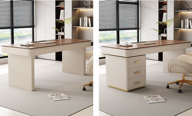 Nogueira Madeira Maciça Leve Luxo Moderno Minimalista Sensação de Alta Qualidade Casa Estudo Sala de Estar Computador Estação de Trabalho Mesa de Escritório_voghion.com