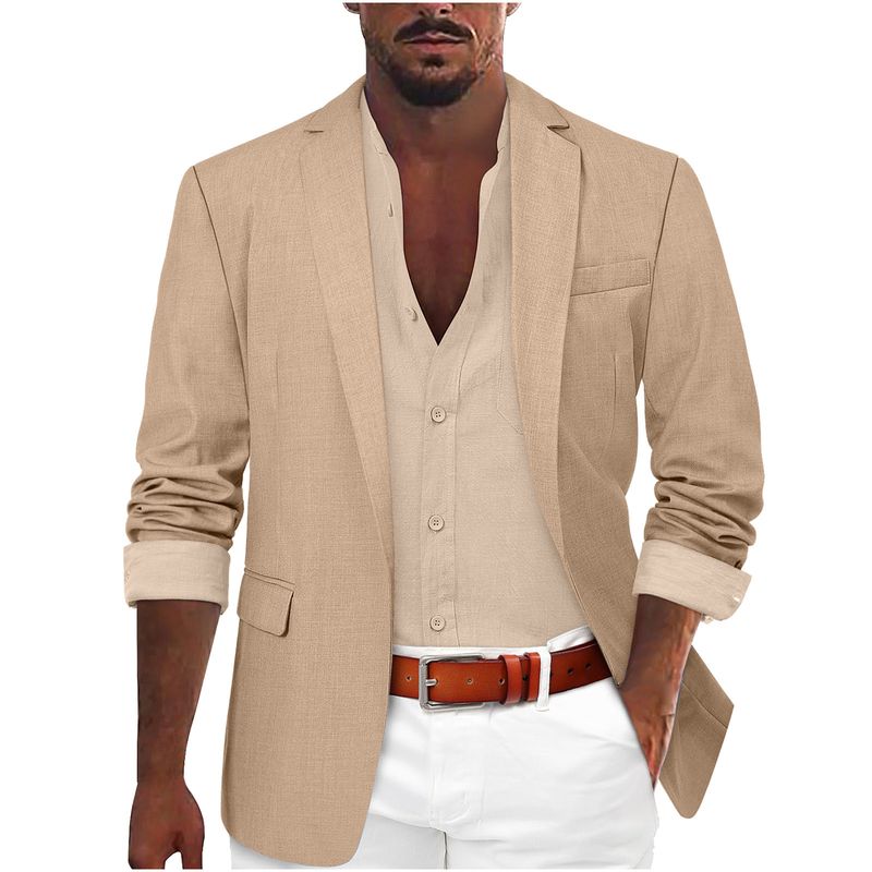 Giacca da uomo con un bottone, stile casual_voghion.com