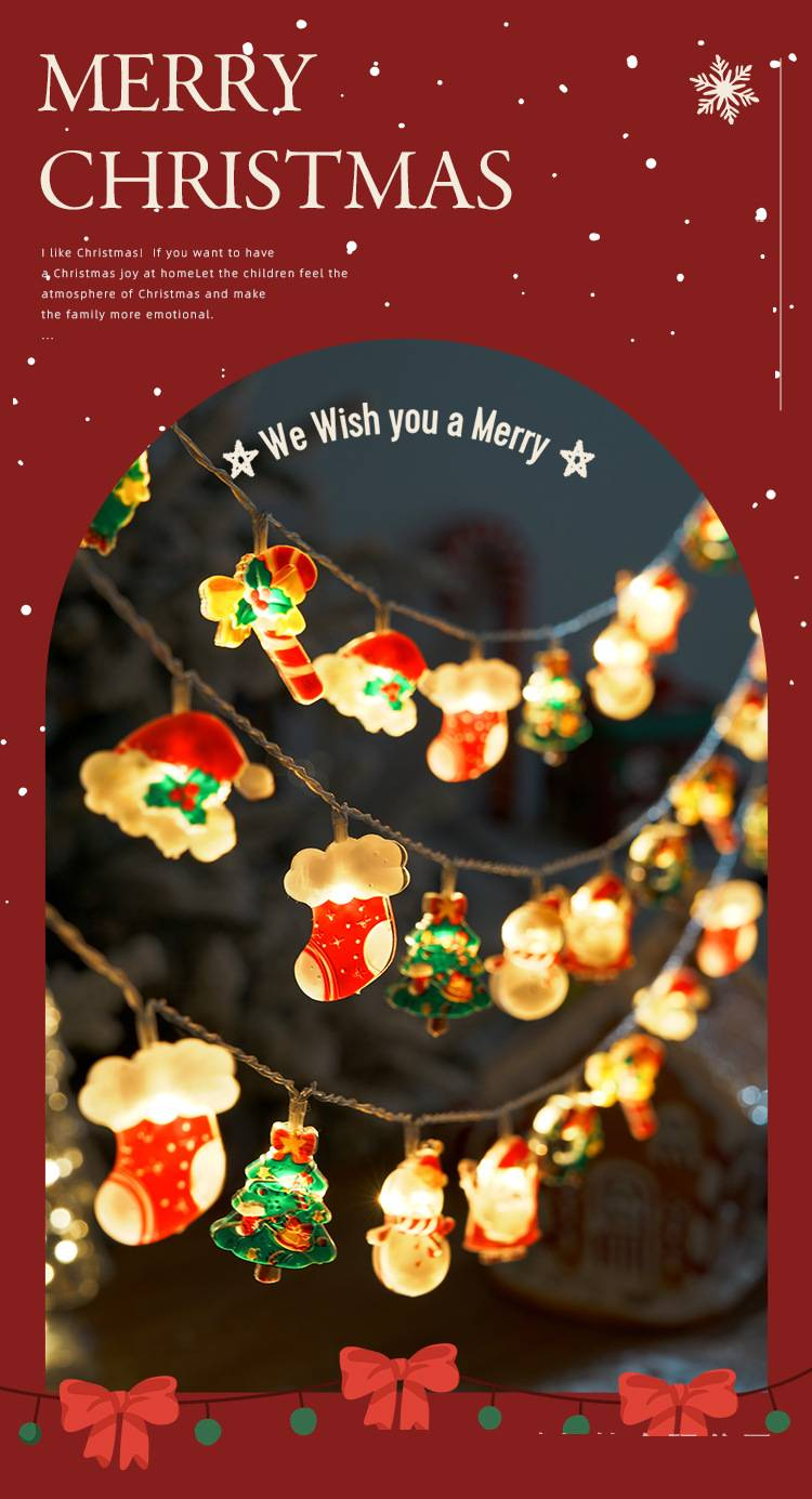 Luces navideñas LED Cadena de luces para árbol con luces decorativas Iluminación ambiental Luces navideñas Luces colgantes_voghion.com