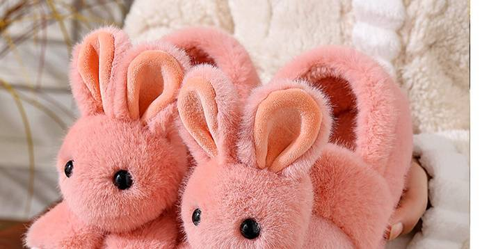Pantufas aconchegantes para casais – Pantufas de inverno forradas com pelúcia e sola de PVC antiderrapante (Rosa/Rosa Claro/Cinza, Tamanhos 24-41)_voghion.com