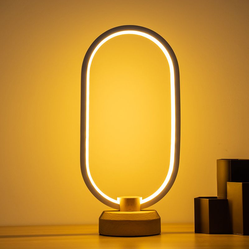 Inteligentna lampa biurkowa LED z litego drewna z unikalnym prezentem USB w stylu europejskim, lampka nocna, sala weselna_voghion.com