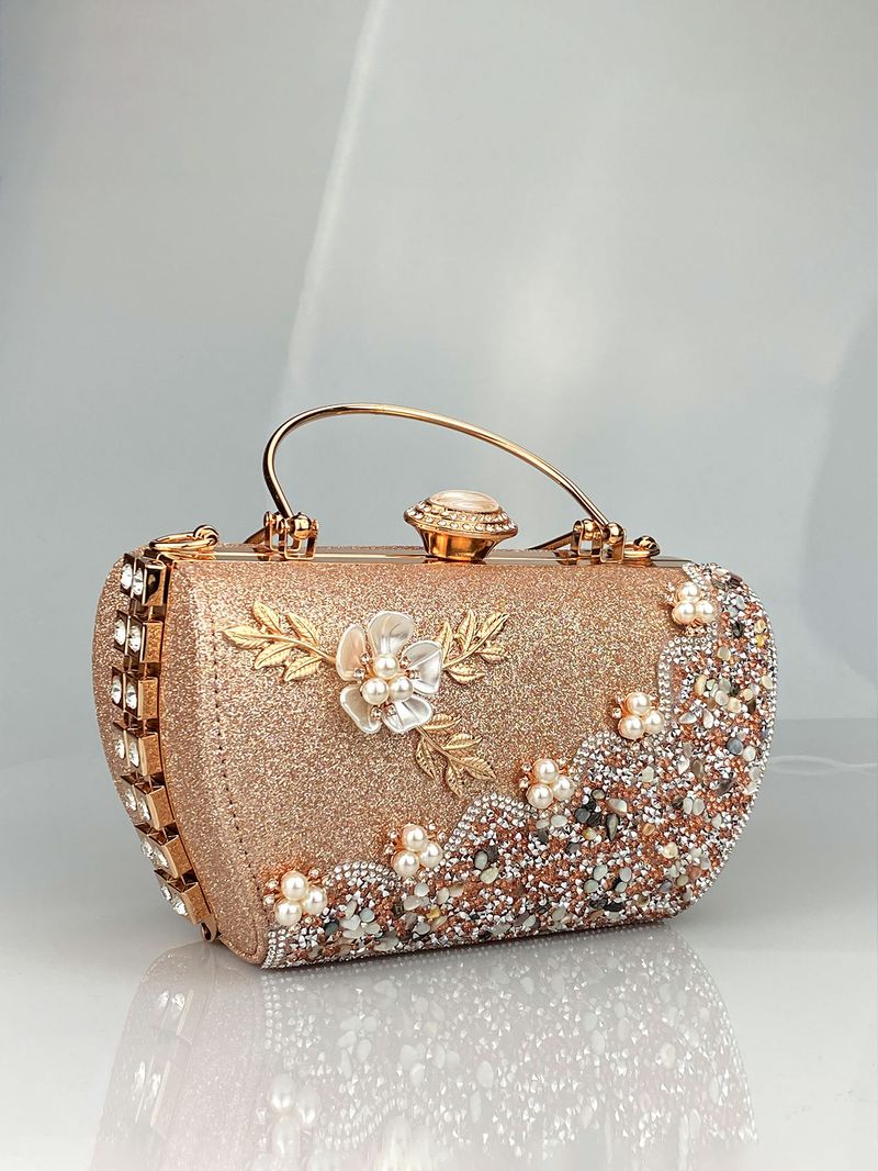 Nuova borsa da principessa 2023 con hardware, strass, decorazioni floreali, banchetti serali e occasioni formali, elegante_voghion.com
