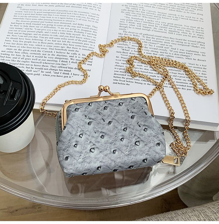 Torebka damska na jedno ramię, wzór strusia, mała torebka typu crossbody, tekstura popularna_voghion.com