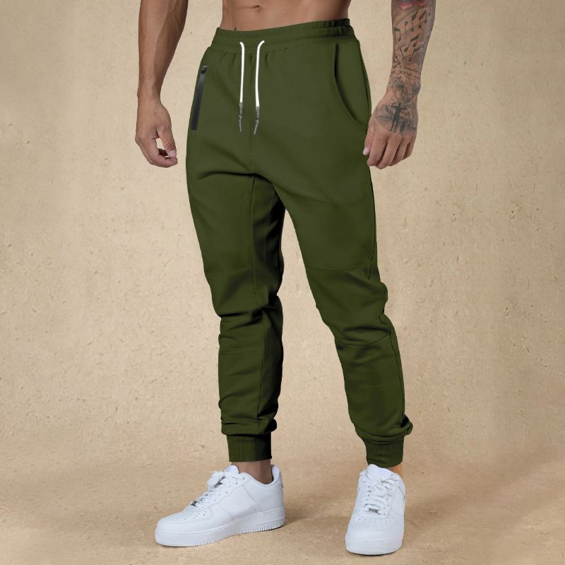 Leichte Jogginghose für Herren, atmungsaktiv, zum Wandern, Joggen, Laufen, Stretch, für Übungen und Workouts, mit Reißverschlusstasche_voghion.com