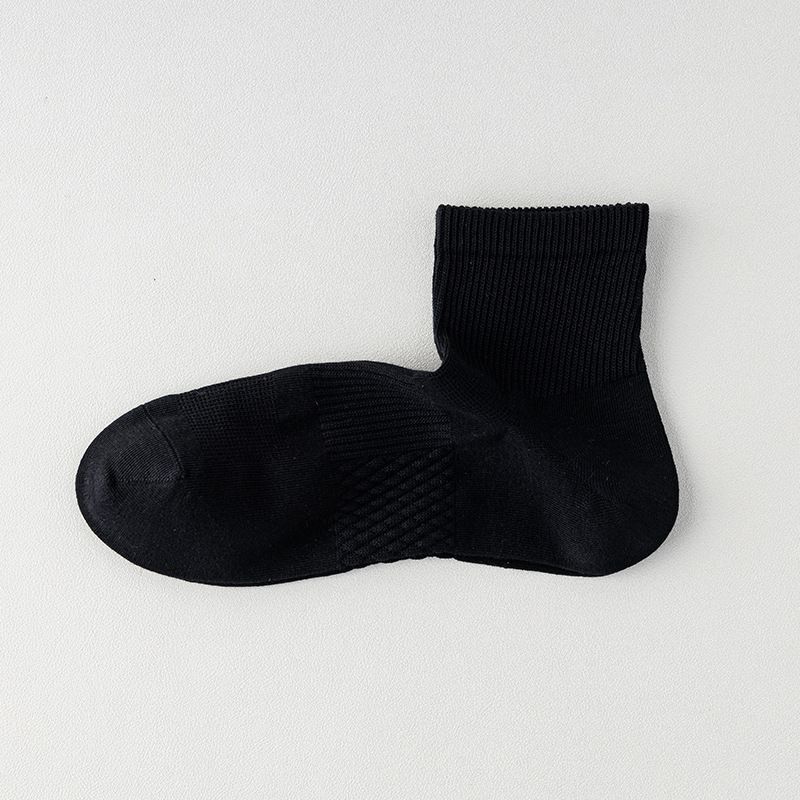 2025e Summer Deodorant Sweat-Absorbing Thin Cotton Short All-Cotton Sports Mesh Low-Cut Seamless Men's Socks_voghion.com