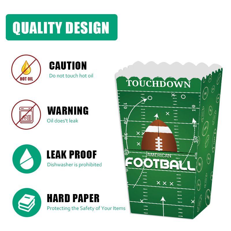 Popcorn-Snacks mit Super-Bowl-Motiv, umweltfreundliche Papierbox, Party-Dekorationsbox_voghion.com