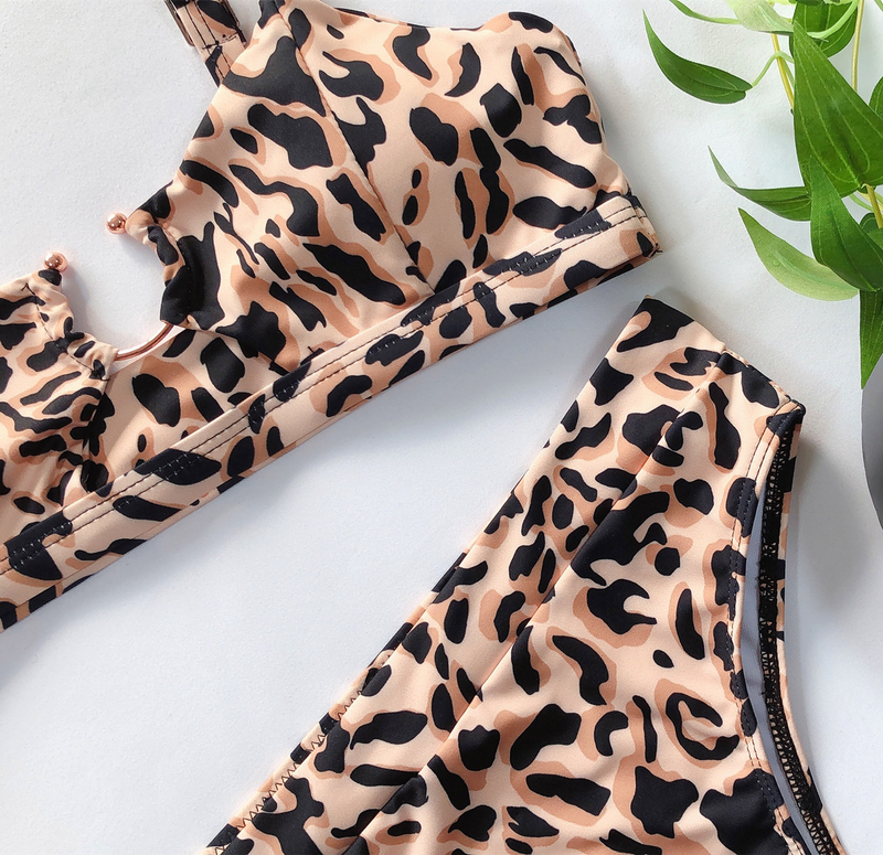 Γυναικείο Split Μαγιό Leopard Print Bikini Νέο Μαγιό _voghion.com