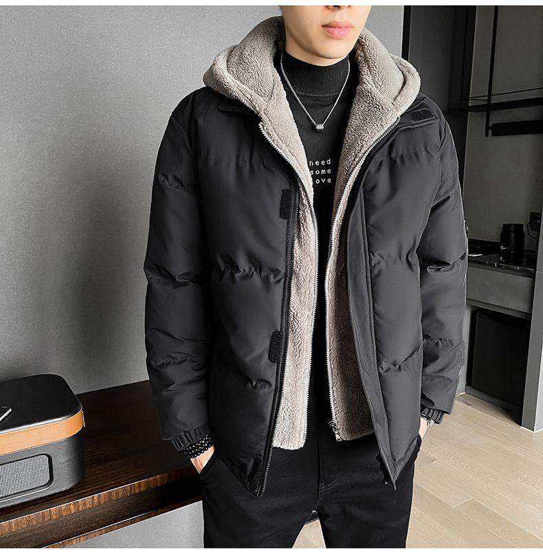 Men's Clothing Men's Fleece-Lined Hooded Parka Jacket With Two-Tone Design, Warm Winter Coat For Teens & Adults (Gray, Black, Khaki, Sizes M-8XL)_voghion.com