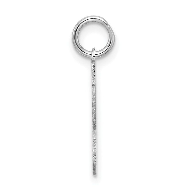 Sterling Silver/Rhodium-plated Satin Number 13 Charm_voghion.com