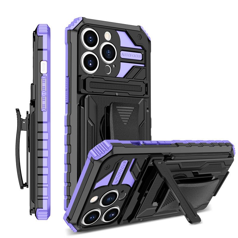 Phone Case all inclusive multi functional back clip bracket anti fall protective cover mobile phone case_voghion.com