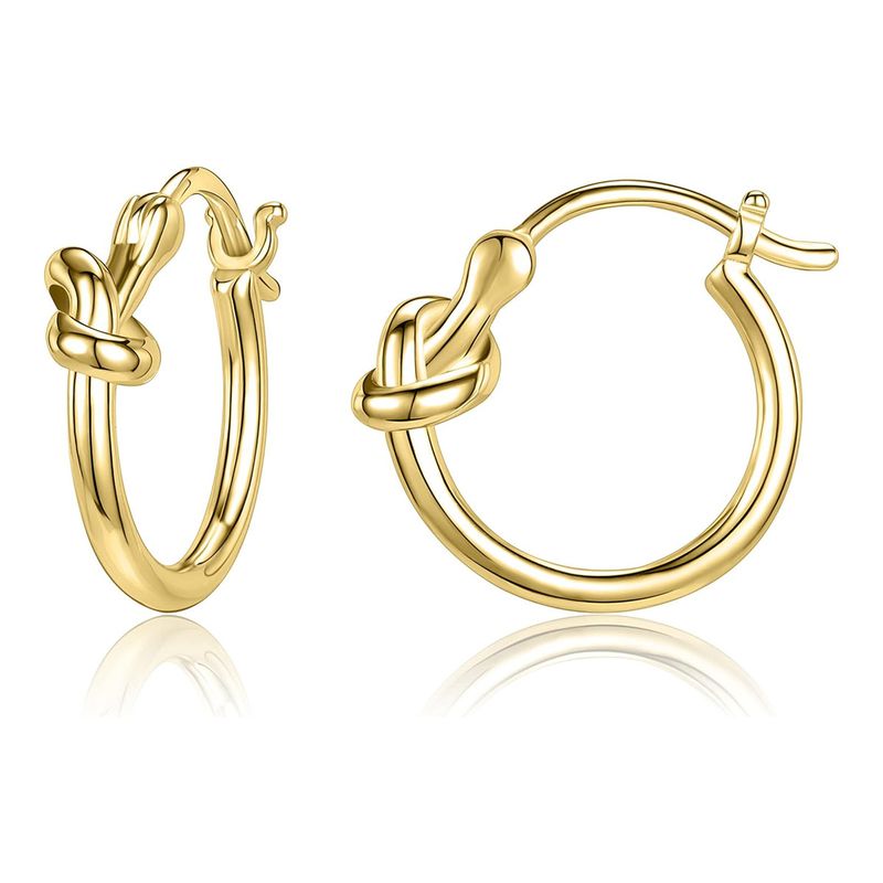 Orecchini a cerchio con nodo di lusso, leggeri e di alta qualità, dal design minimalista, nuovi e alla moda._voghion.com
