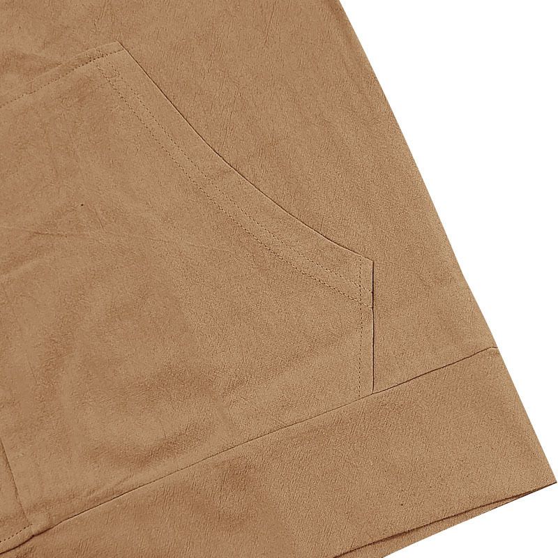 Spring And Autumn American Loose Men's Loose Linen Casual Simple Beach Hooded Long Sleeve Shirt Men_voghion.com