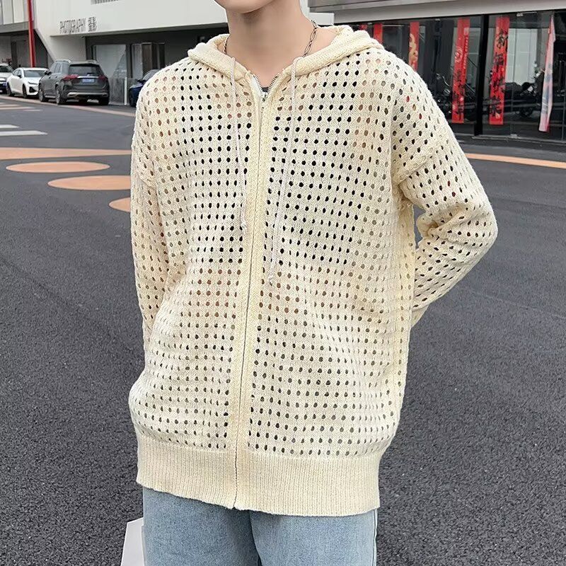 Herbst Winter Neue Aushöhlen Langarm Strickjacke Jacke Für Männer Und Frauen Mit Kapuze Design Trendy Marke_voghion.com
