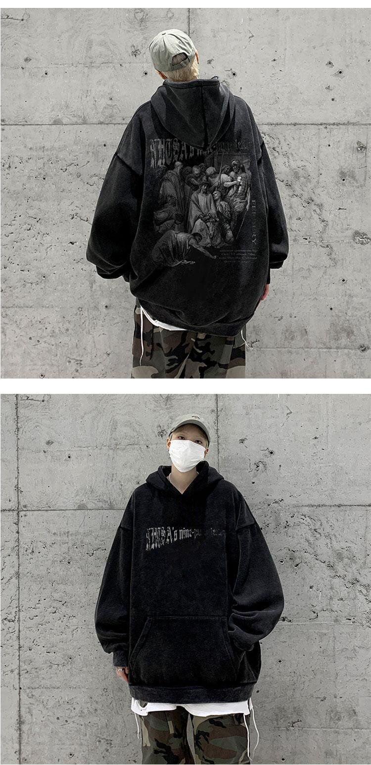High Street Vibe Fleece Thickened Sweater Men's Ruffian Handsome High Sense_voghion.com