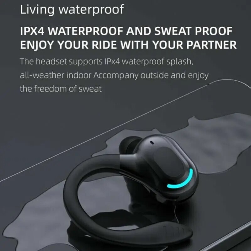 Bluetooth 5.2 Earphone Waterproof Wireless Headphones with Mic Mini Ear Hooks HiFi Stereo Music Earbuds for Phone Gaming_voghion.com
