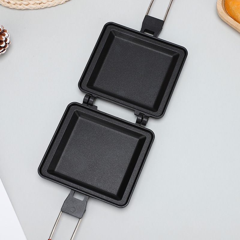 Doppelseitige, faltbare Sandwich-Backform, Haushaltspfanne, Toastbrot-Bratpfanne, Ofen, Outdoor, tragbare Antihaft-Bratpfanne_voghion.com