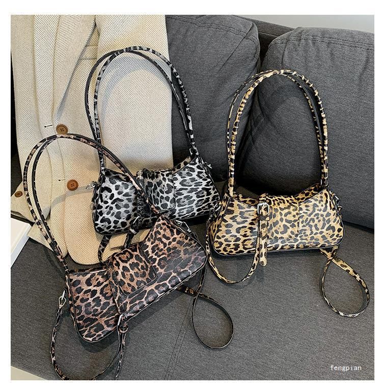 Leopard print bag texture hot girl style underarm bag female handbag versatile shoulder messenger bag_voghion.com