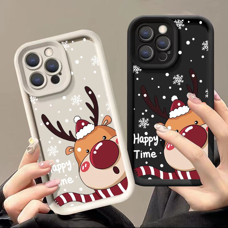 Christmas Elk Deer Print Graphic Phone Case For IPhone 17 16 Pro Cases For IPhone Air 16 15 14 13 12 11 Pro Max 16 15 14 Plus 13 Cover_voghion.com