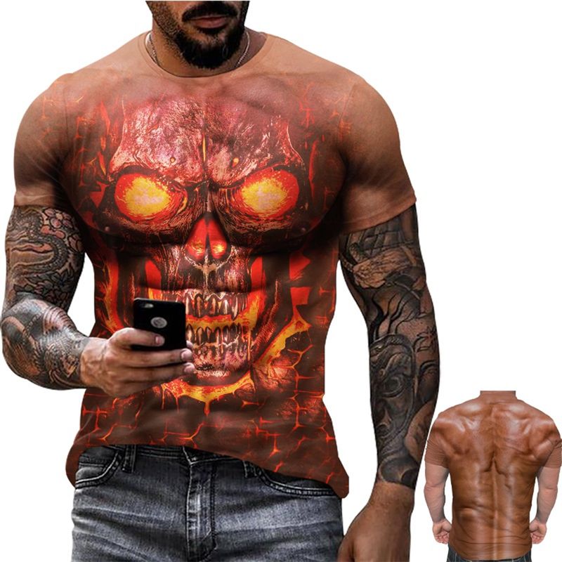 Summer Fashion Trend Fun 3D Printed Muscle Print Pattern T-shirt Casual And Comfortable Short Sleeved T-shirt_voghion.com