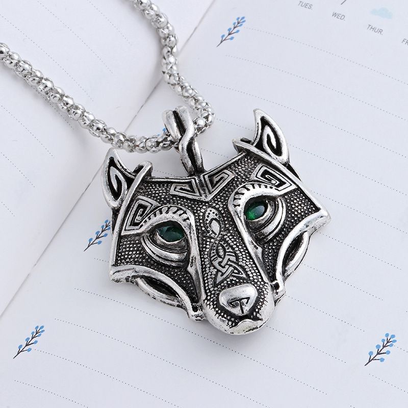 Keltisk tilbehør nytt produkt ulvehode talisman anheng Viking halskjede_voghion.com