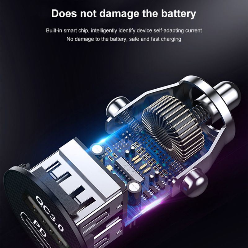Kunjiuyou Car Charger Mini Quick Charge 3.1A Dual USB Auto Charger Adapter For Mobile Phone-Black_voghion.com