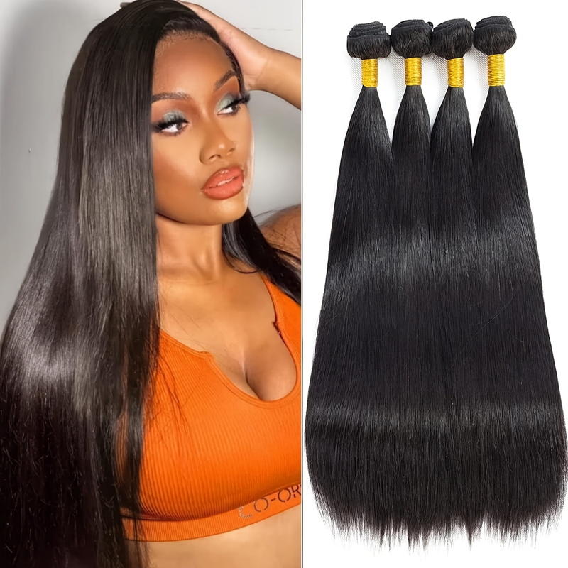 Set combinato di tre pezzi a molla con fasci di capelli lisci brasiliani da 3 pezzi_voghion.com