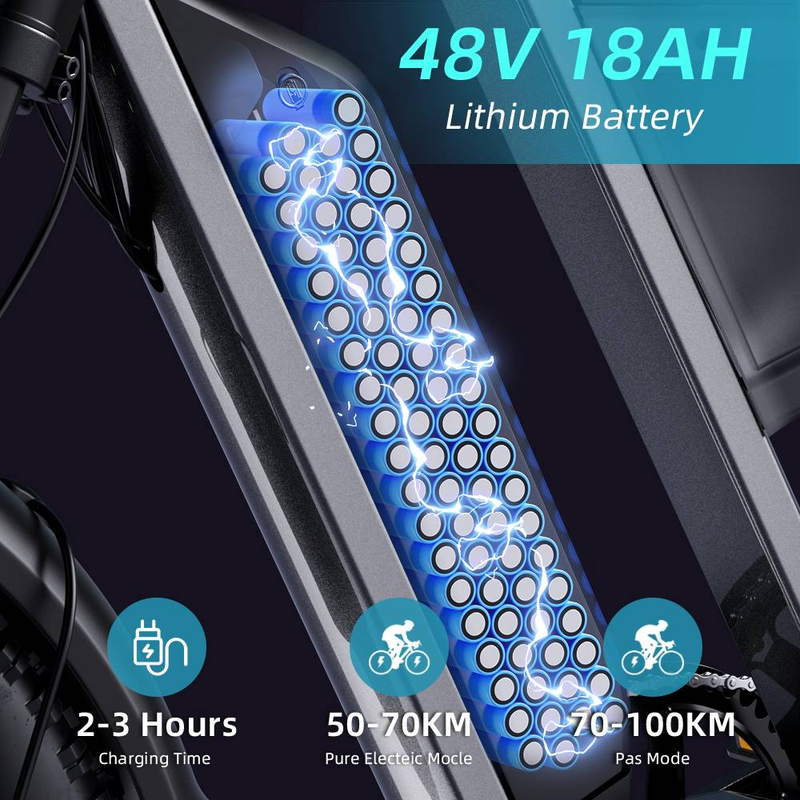 Električno kolo GUNAI-Y 1000 W, 20*4-palčno električno kolo z debelimi pnevmatikami, največja hitrost 60 km/h z odstranljivo baterijo 48 V 18 AH, 100 km prevoženih kilometrov_voghion.com