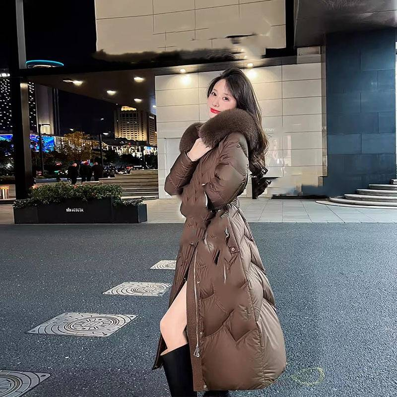 Abbigliamento da donna Giacca calda con collo in pelliccia di volpe di alta qualità_voghion.com