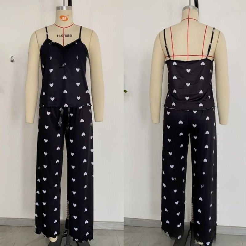 Women's Intimates New V Neck Pamas Women Comfortable Home With Button Lace Suspenders Shorts Trousers Suit_voghion.com