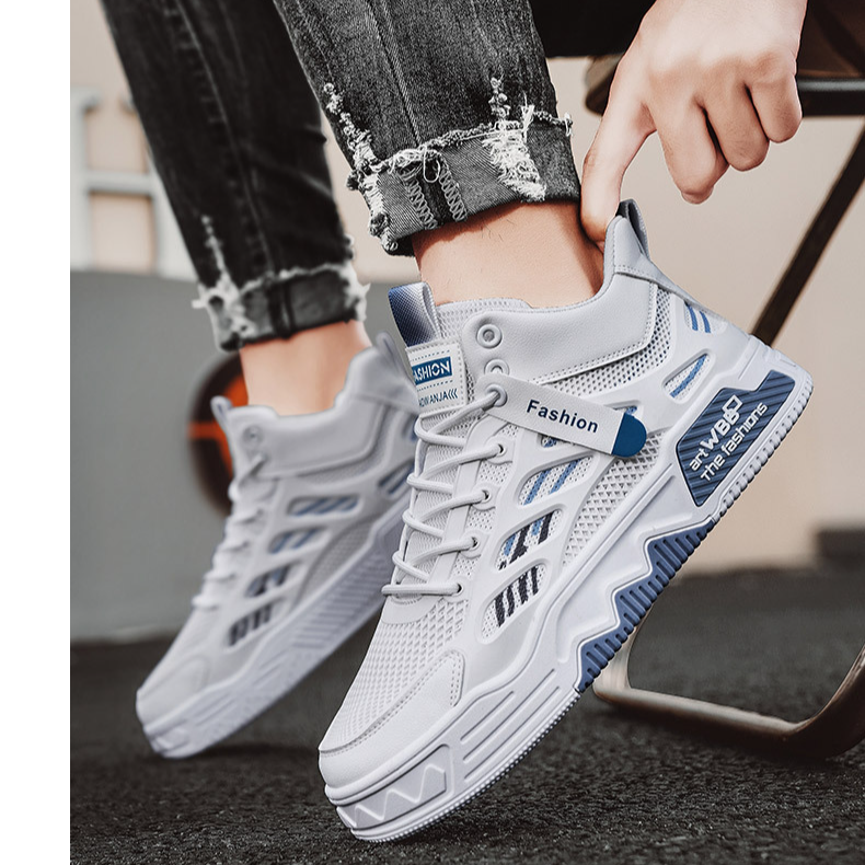 Zapatos Air Force One para hombre, zapatillas de deporte de caña alta de marca de moda popular, nuevo estilo de primavera, zapatos deportivos casuales transpirables de malla, zapatos blancos_voghion.com