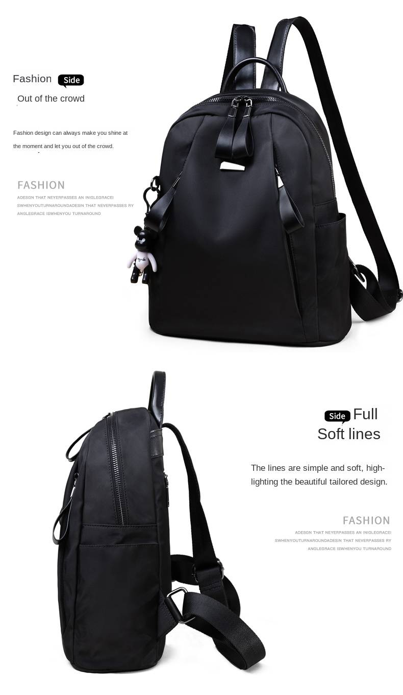 VINEY Backpack 2025 Summer New Large Capacity Oxford Cloth Backpack Women's Bag Ins Fashion Schoolbag_voghion.com