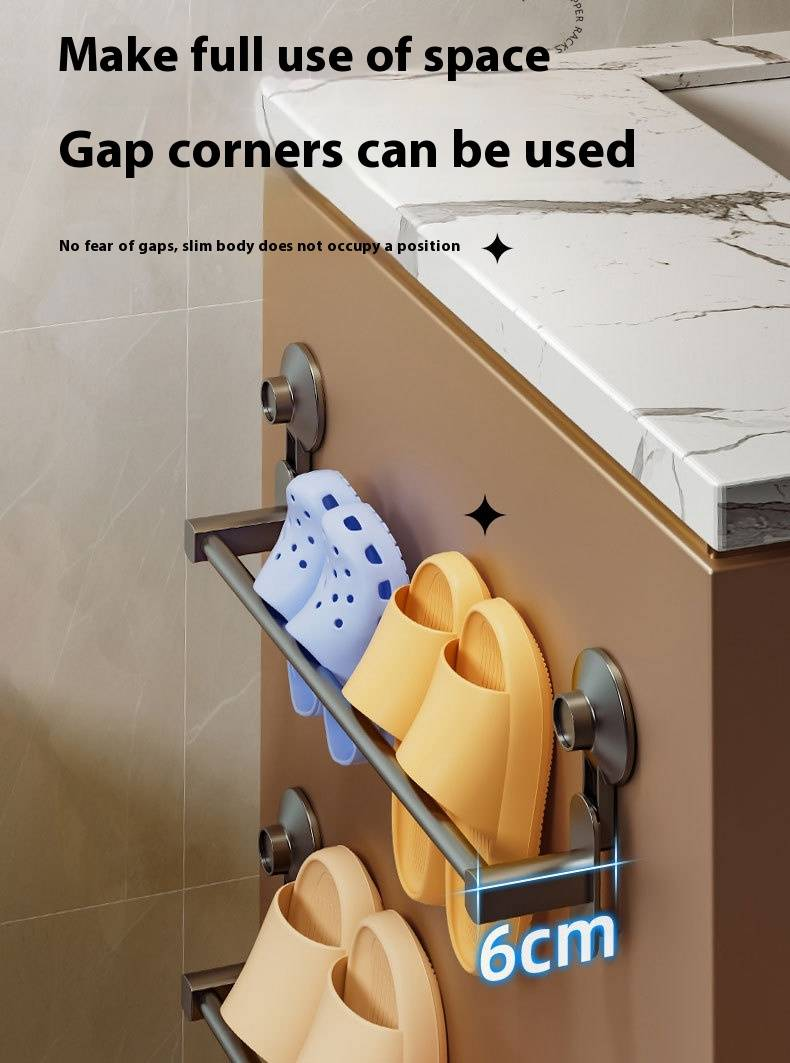 No Drill Bathroom Shoe Rack Wall Mounted Door Hanging Drying Storage Organizer For Shower Toilet_voghion.com