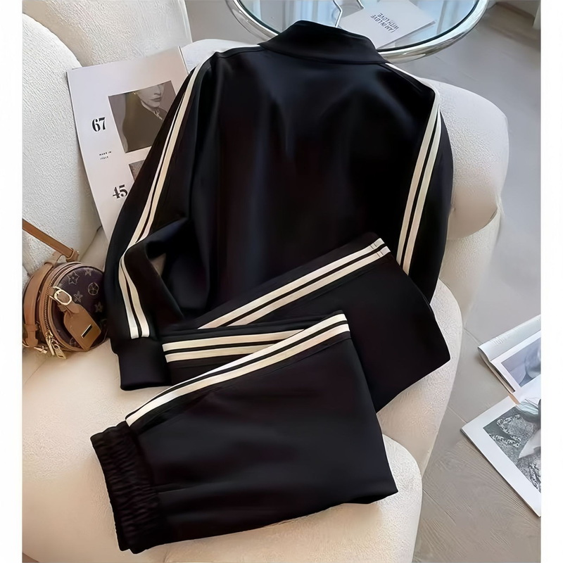 Damenbekleidung Frühlings- und Herbstmode Lässiger Sportanzug Für Damen, Stilvoller Und Altersreduzierender Kleiner Pullover Lässige Hosen Zweiteiliger Anzug_voghion.com