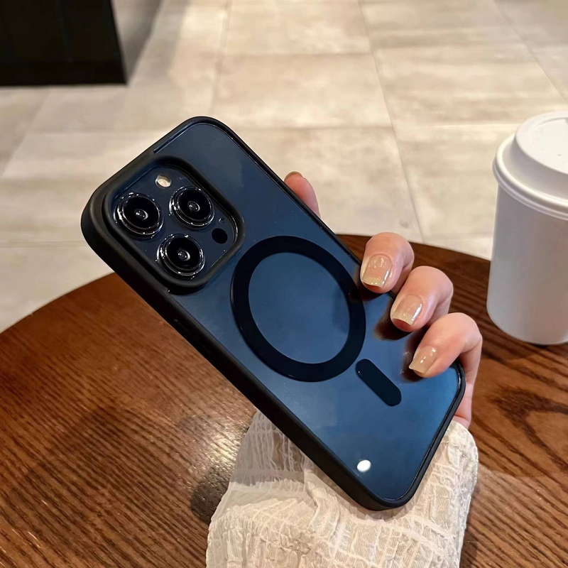 Magnetische, transparente Hülle für iPhone 16/15 – Stoßfester Silikon-Bumper & kratzfeste Acryl-Rückseite, vergilbungsbeständige Schutzhülle_voghion.com