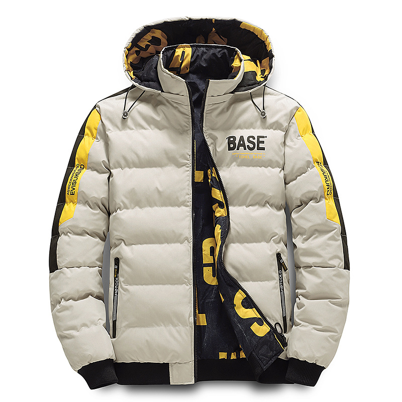 Men's Clothing Reversible Winter Jacket - Korean Style Thickened Hooded Coat, Lightweight & Warm, Dual-Wear Design For Casual & Streetwear_voghion.com