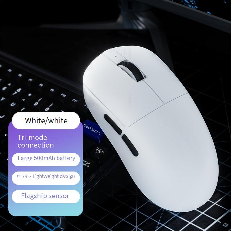 Leichte Gaming-Maus mit drei Modi und 2,4-G-/Bluetooth-/Kabelverbindung, wiederaufladbar, 6400 DPI, 7 Tasten, ergonomisches Design_voghion.com